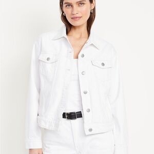 Old Navy White Women's Classic Denim Jacket Size 3XL